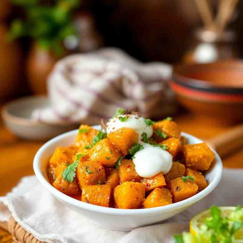 Kaddo Bourani Mix in Yogurt for Afghan Pumpkin Perfection